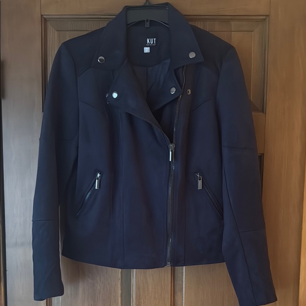Kut from the Kloth Women's Navy Moto Jacket